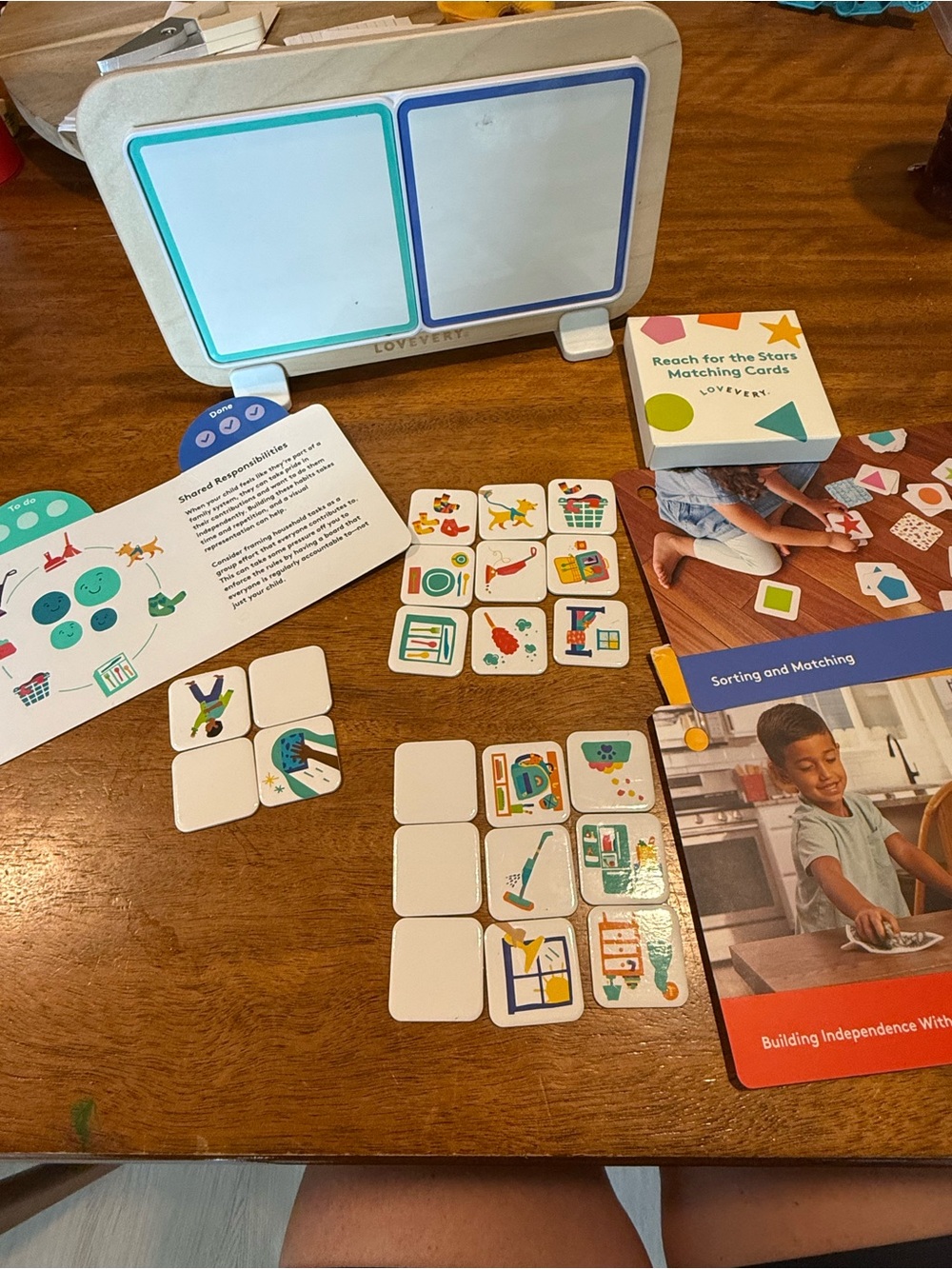 Lovevery Reach for the Stars Matching Cards and chore chart